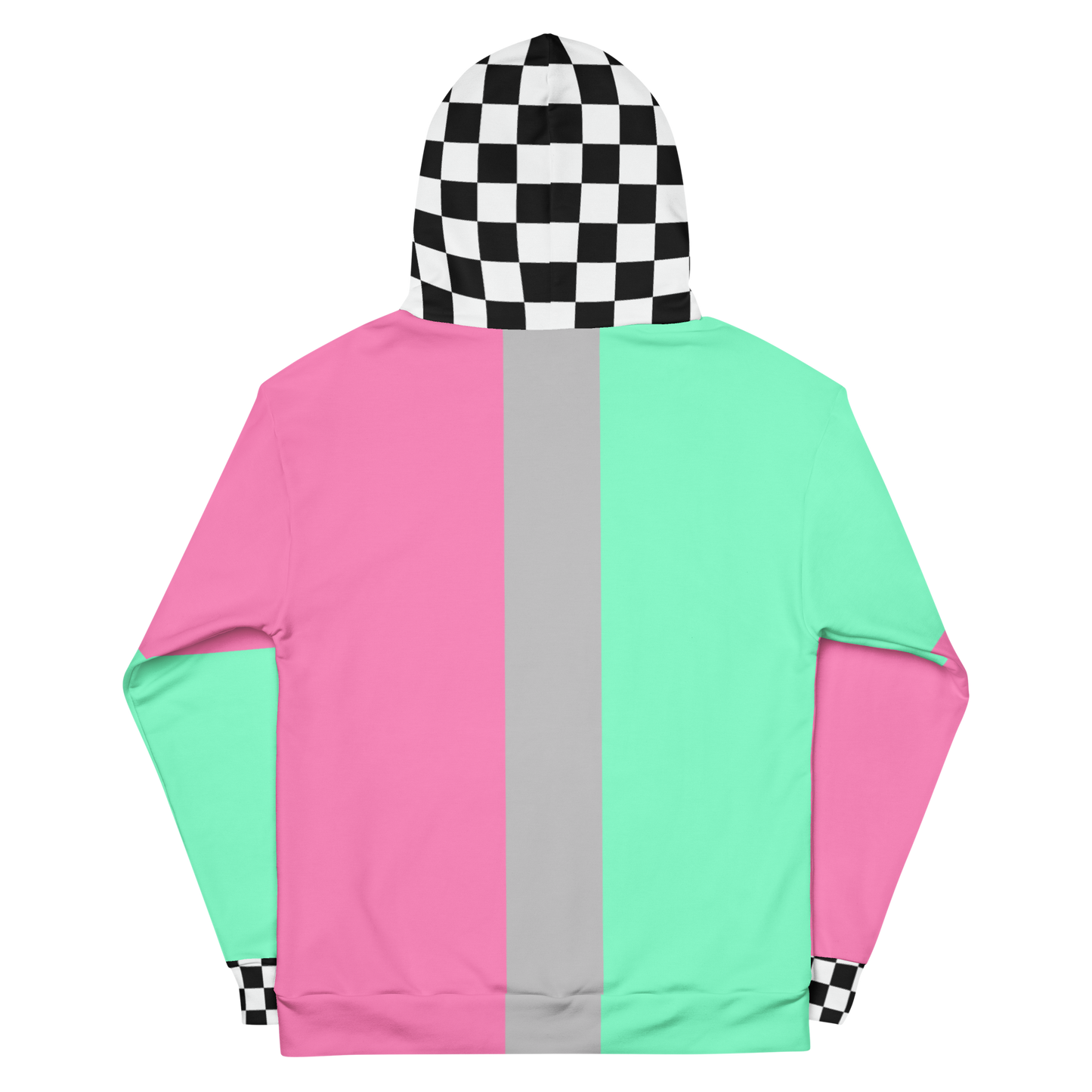 Color Block Watermelon Hoodie Mint Pink Unisex Fit | Aesthetic Kawaii Skater Checkerboard Apparel XS-3XL