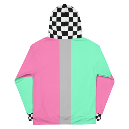 Color Block Watermelon Hoodie Mint Pink Unisex Fit | Aesthetic Kawaii Skater Checkerboard Apparel XS-3XL