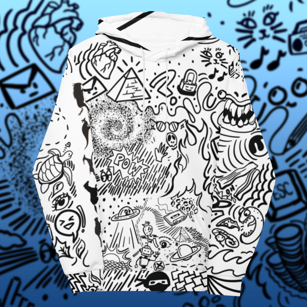 Cartoon Sharpie Hoodie | Unique Aesthetic Apparel