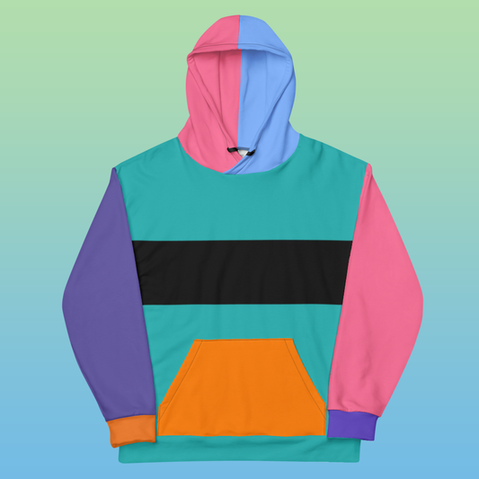 90's Color Block Hoodie | Retro Vintage Sweatshirt