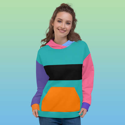 90's Color Block Hoodie | Retro Vintage Sweatshirt