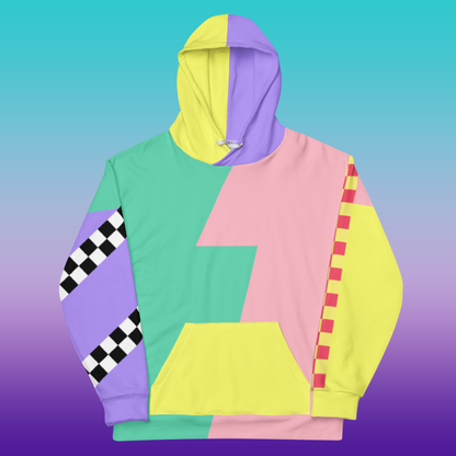 Color Block - Lightning Hoodie Asymmetric Rainbow Unisex Fit | Aesthetic Kawaii Skater Apparel