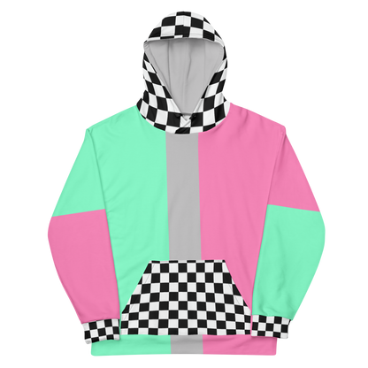 Color Block Watermelon Hoodie Mint Pink Unisex Fit | Aesthetic Kawaii Skater Checkerboard Apparel XS-3XL