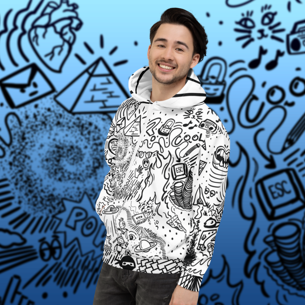 Cartoon Sharpie Hoodie | Unique Aesthetic Apparel