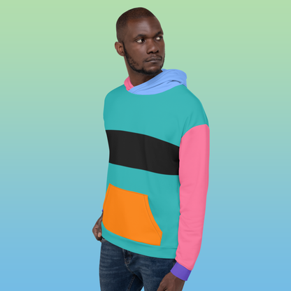 90's Color Block Hoodie | Retro Vintage Sweatshirt