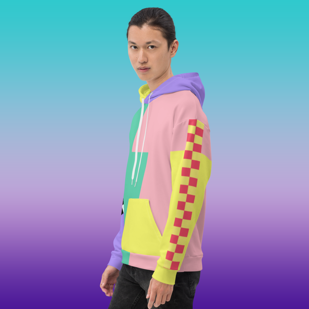 Color Block - Lightning Hoodie Asymmetric Rainbow Unisex Fit | Aesthetic Kawaii Skater Apparel