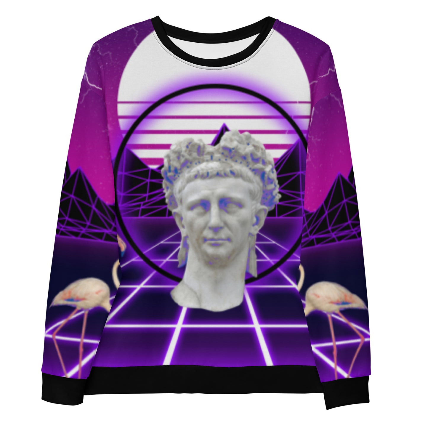 SYNTHWAVE 80's Statue Sweatshirt | Vaporwave Sunset Flamingo Miami Aesthetic