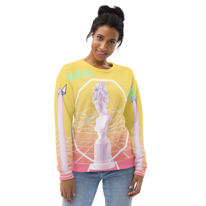 Vaporwave Aesthetic Statue Sweatshirt | Webcore Techwear Sweater