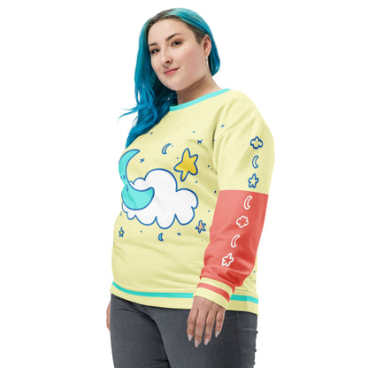 Cute Moon & Stars Sweater | Cute Pastel Aesthetic Kidcore Unisex Sweatshirt