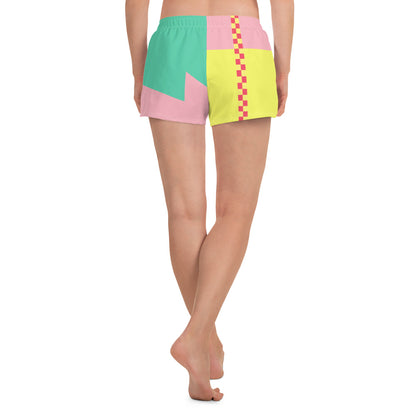 Color Block Women's Athletic Short Shorts | Aesthetic Checkerboard XS-3XL