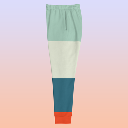 Cute 70's Color Block Women's Joggers with Pockets | Ladies Sweatpants Pajamas XS-3XL