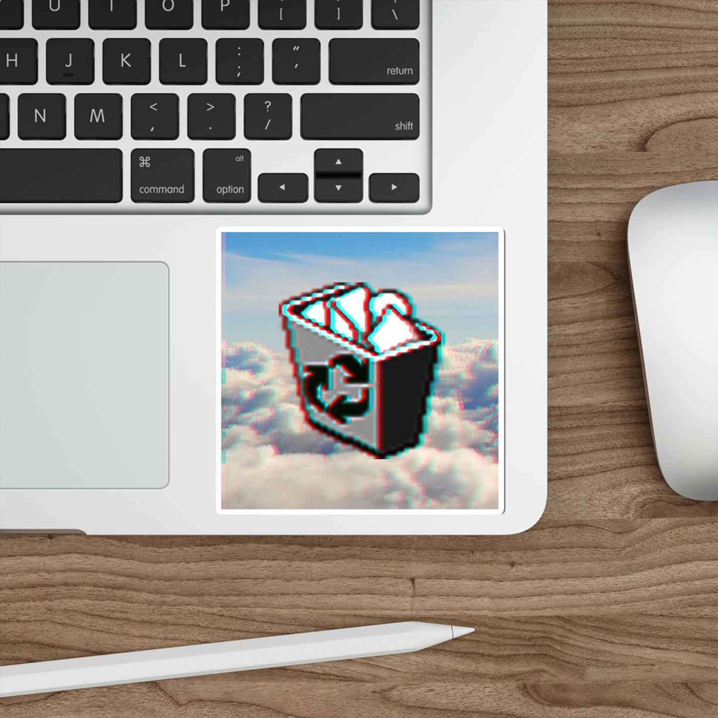 Trashwave Recycle Bin Sticker | Vaporwave Aesthetic Windows 95 98 Cloud 2x2-6x6 inches