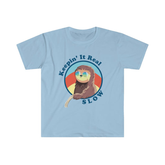 Keepin' It Real Slow Sloth Unisex T-Shirt - Gildan