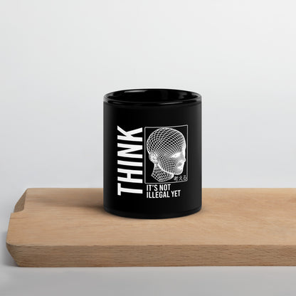 THINK It's Not Illegal Yet Mug | Vaporwave Cyberpunk Aesthetic | Wireframe 11oz 15oz