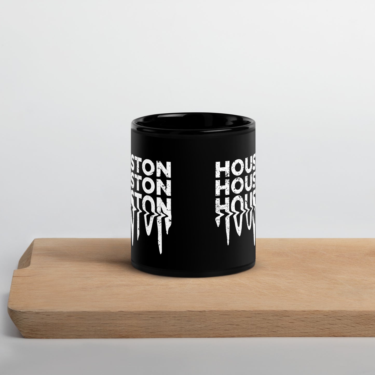 HOUSTON Drip Graffiti Mug | HTX Hou Black Glossy Cup