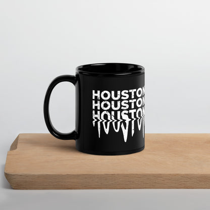 HOUSTON Drip Graffiti Mug | HTX Hou Black Glossy Cup