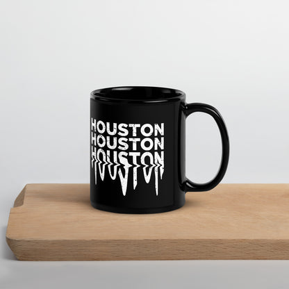 HOUSTON Drip Graffiti Mug | HTX Hou Black Glossy Cup