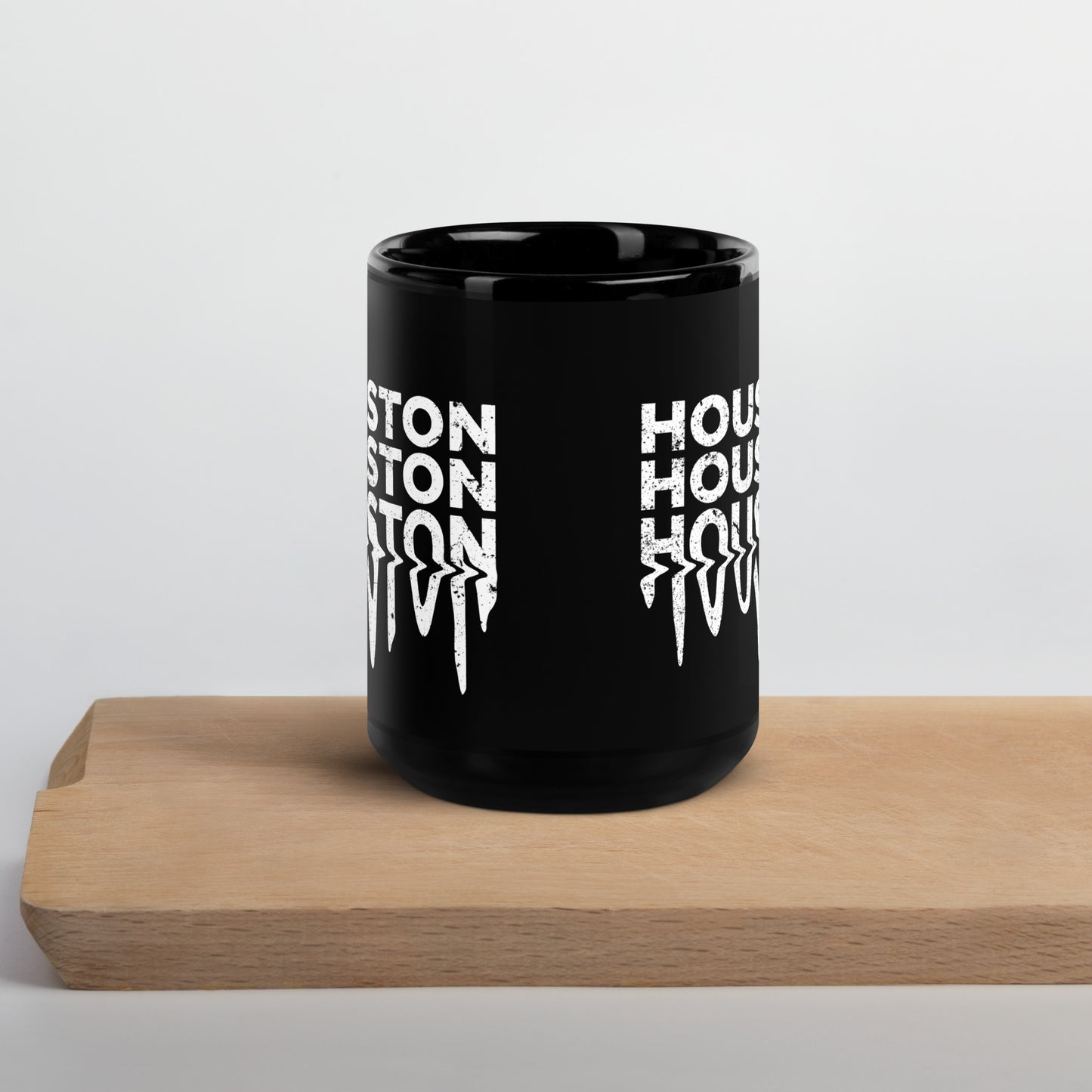 HOUSTON Drip Graffiti Mug | HTX Hou Black Glossy Cup