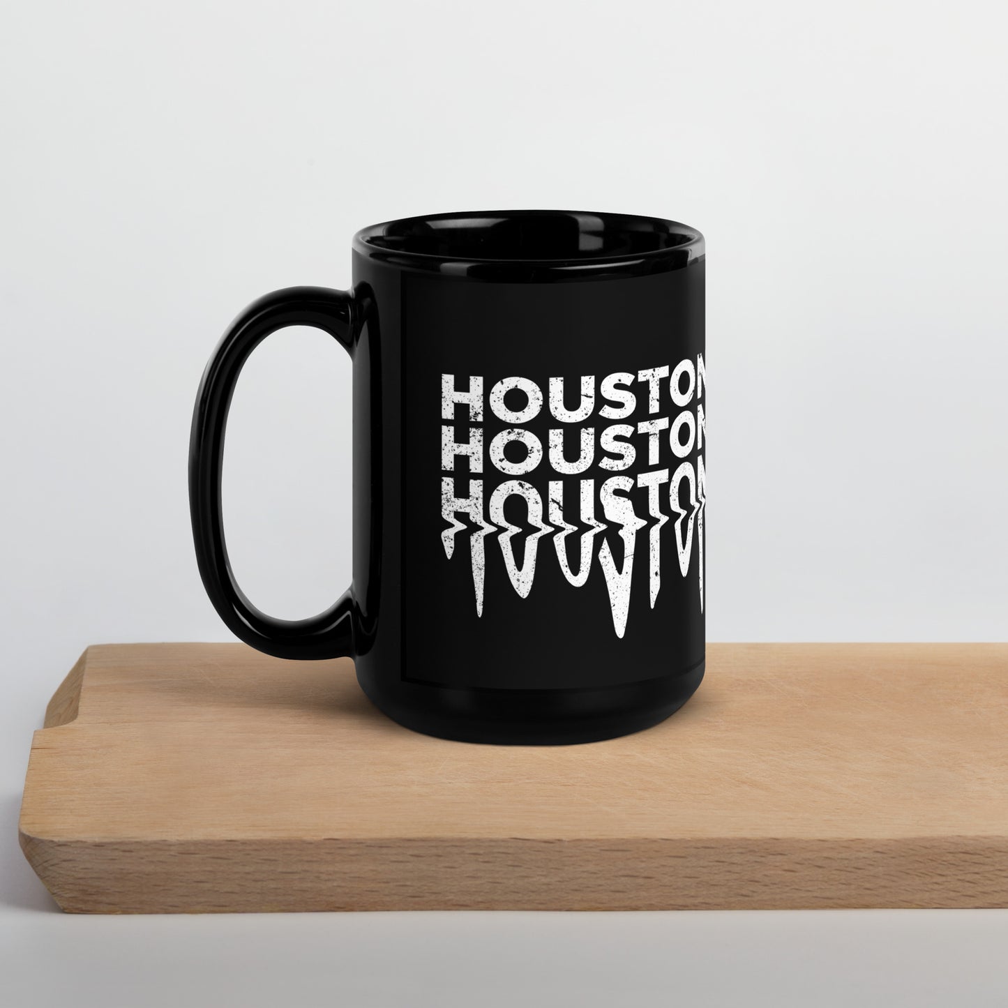 HOUSTON Drip Graffiti Mug | HTX Hou Black Glossy Cup