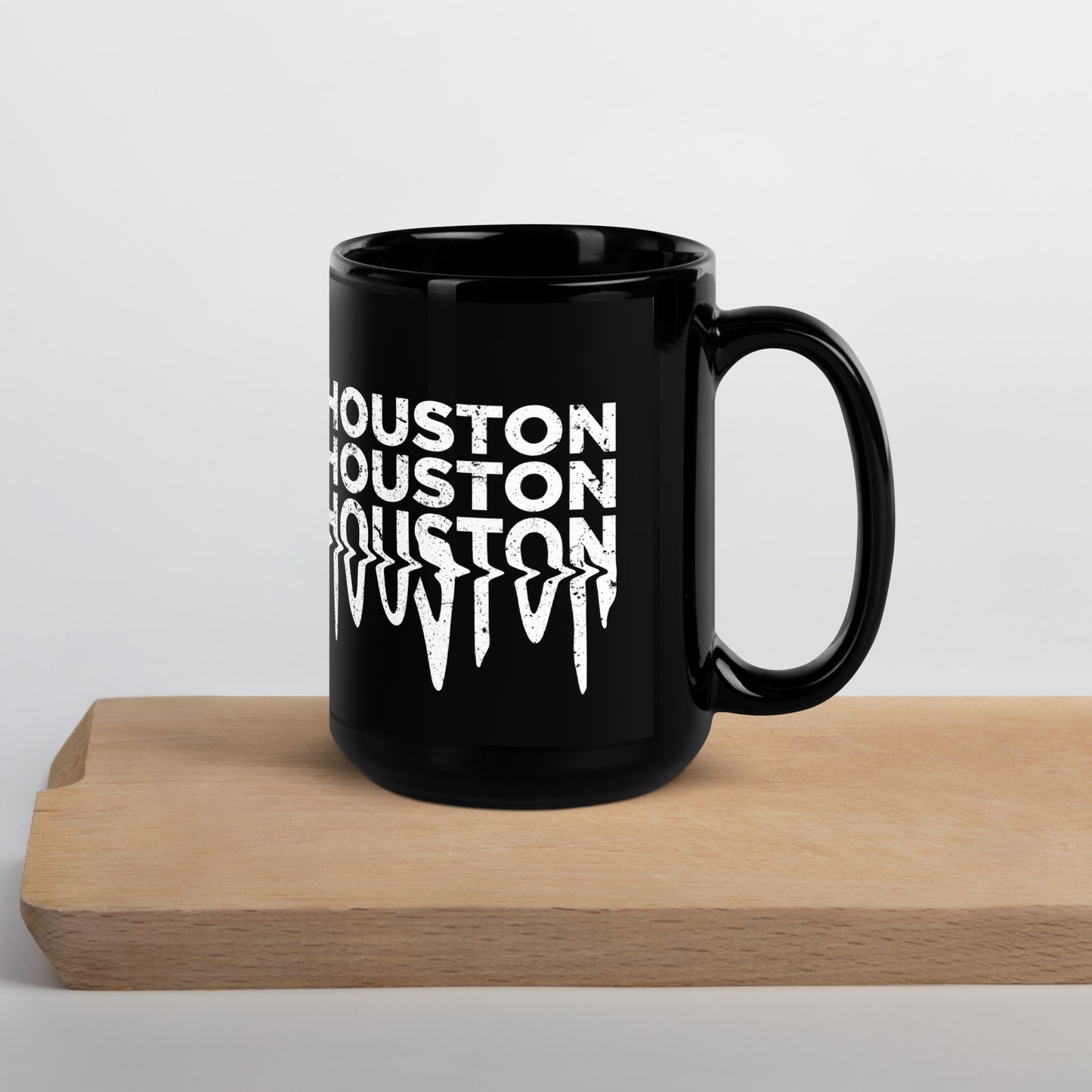 HOUSTON Drip Graffiti Mug | HTX Hou Black Glossy Cup