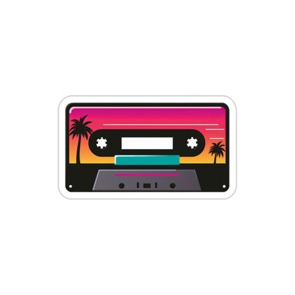 Palm Tree Cassette Tape Sticker | Vaporwave Sunset Lofi Kawaii Aesthetic 2x2-6x6 inches