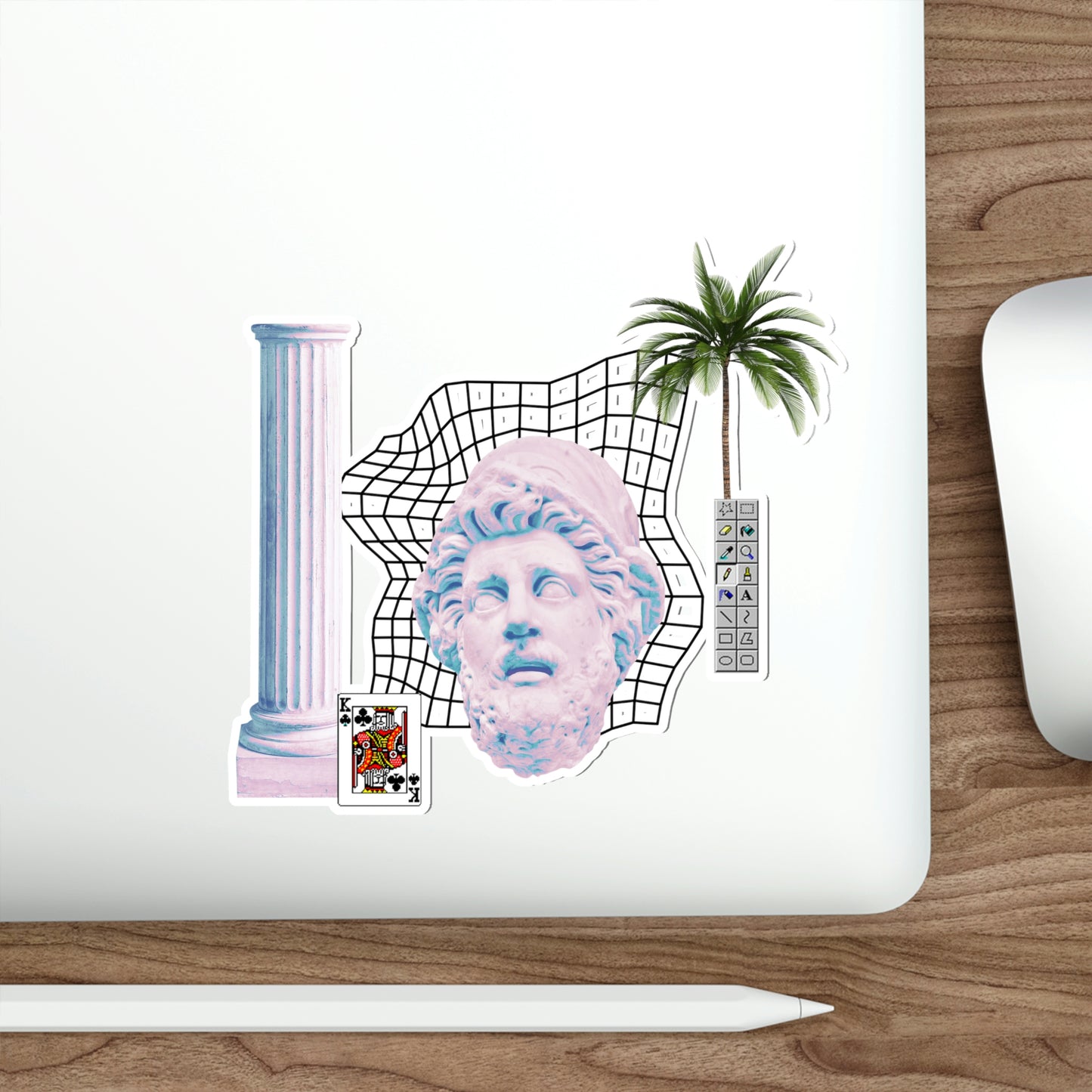 Vaporwave King Sticker | Aesthetic 80s 90s Palm Tree 2x2-6x6 inches