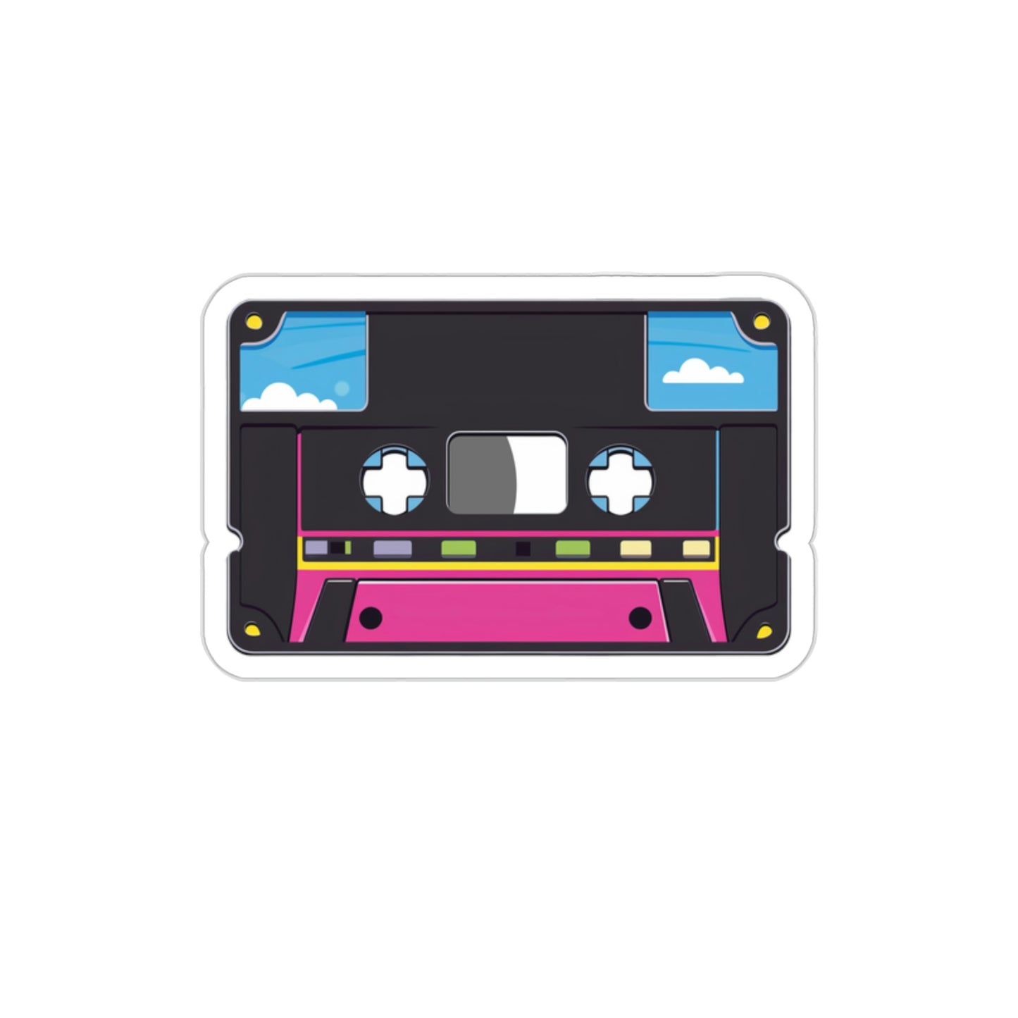 Blue Sky Cloud Cassette Tape Sticker | Vaporwave Lofi Y2K Aesthetic Kawaii 2x2-6x6 inches