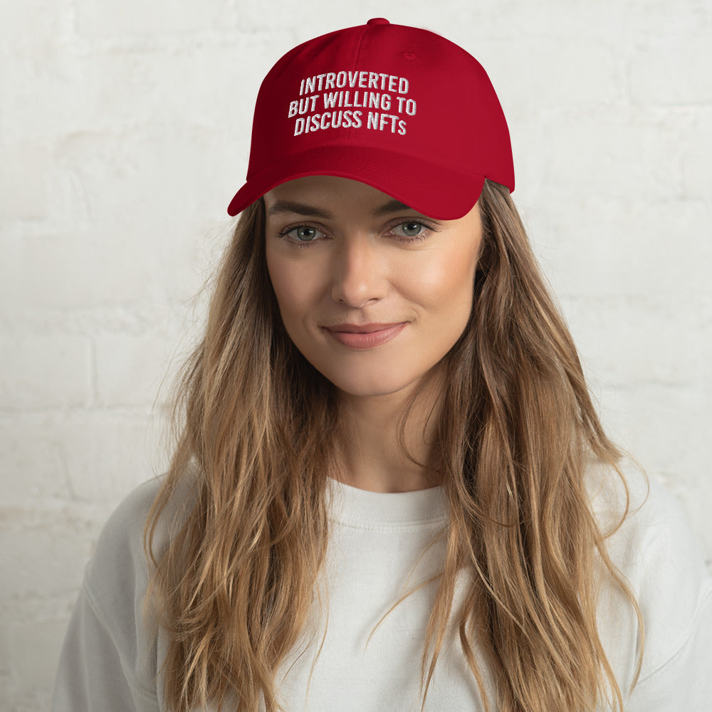 Introverted But Willing To Discuss NFTs Dad Hat | Cryptocurrency Non-Fungible Token Headwear