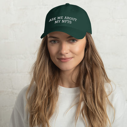 Ask Me About My NFTs Hat | Crypto Baseball Trucker Cap