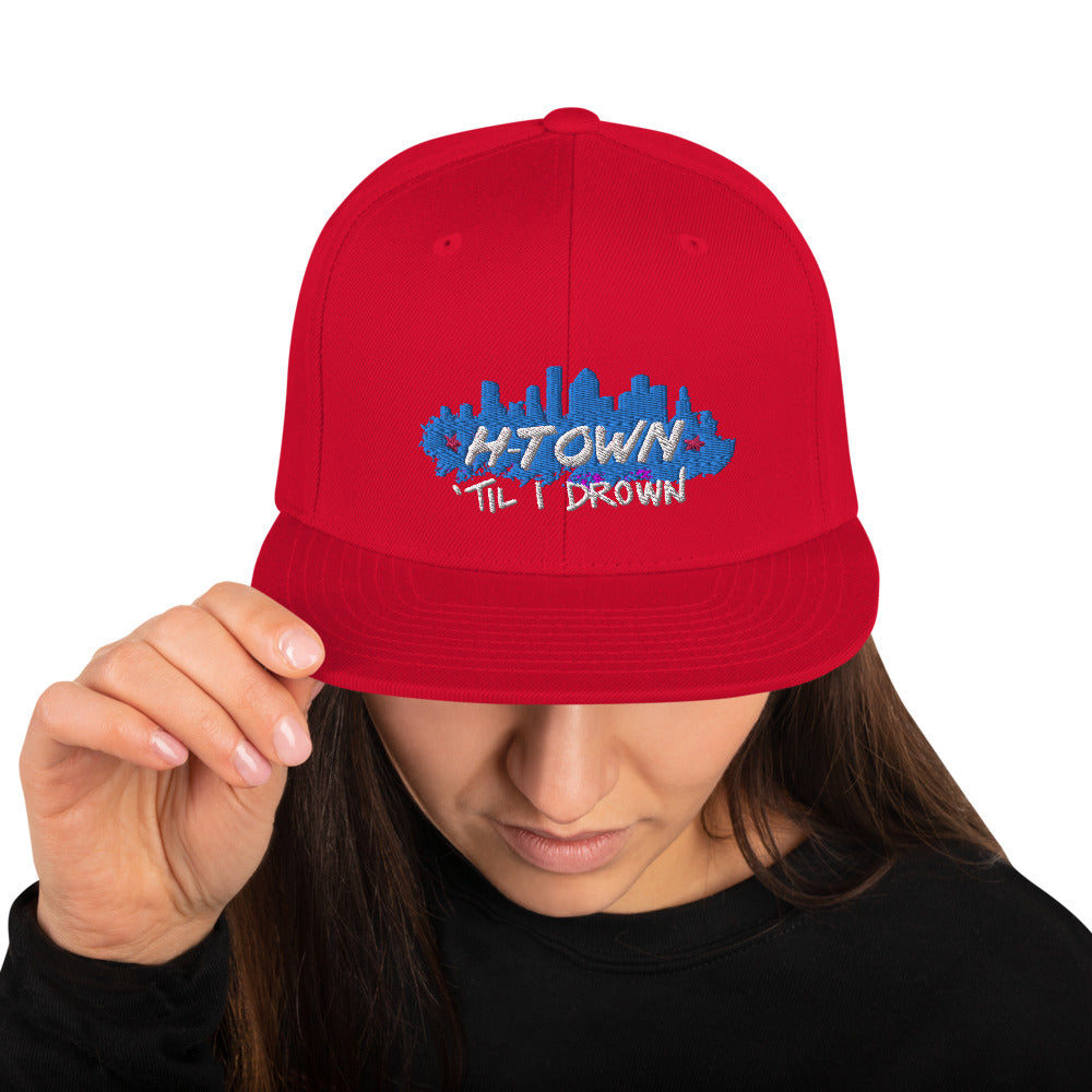 Houston H-Town Til I Drown Snapback Cap Hat