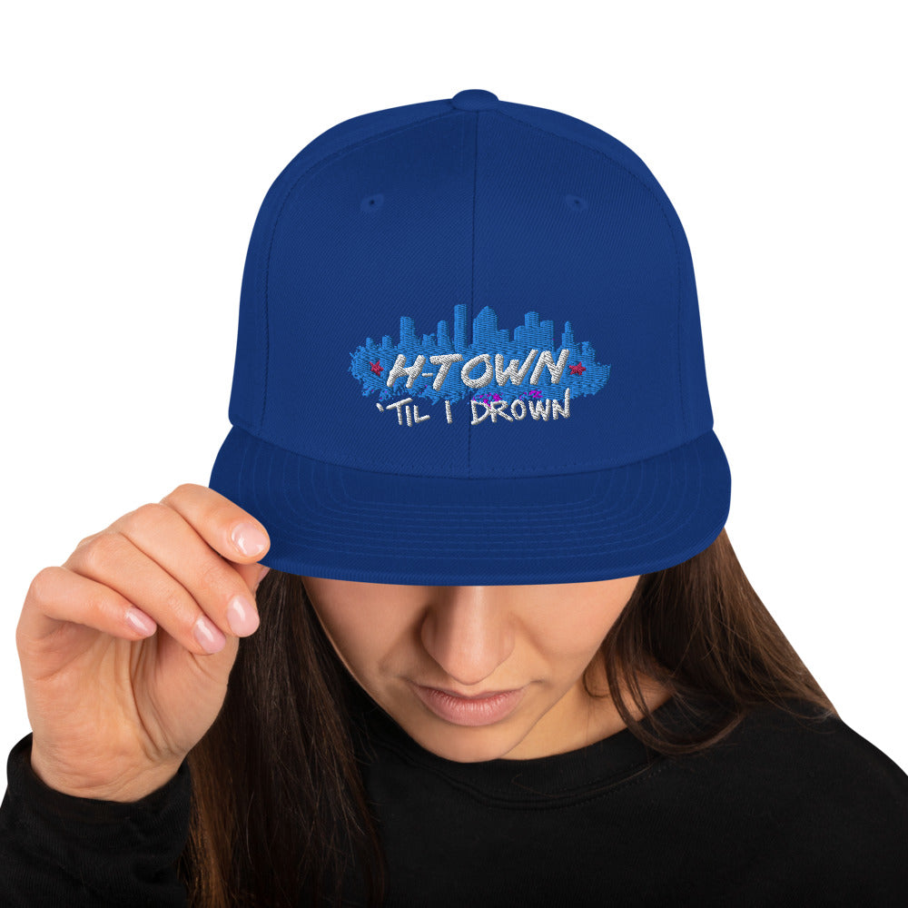 Houston H-Town Til I Drown Snapback Cap Hat