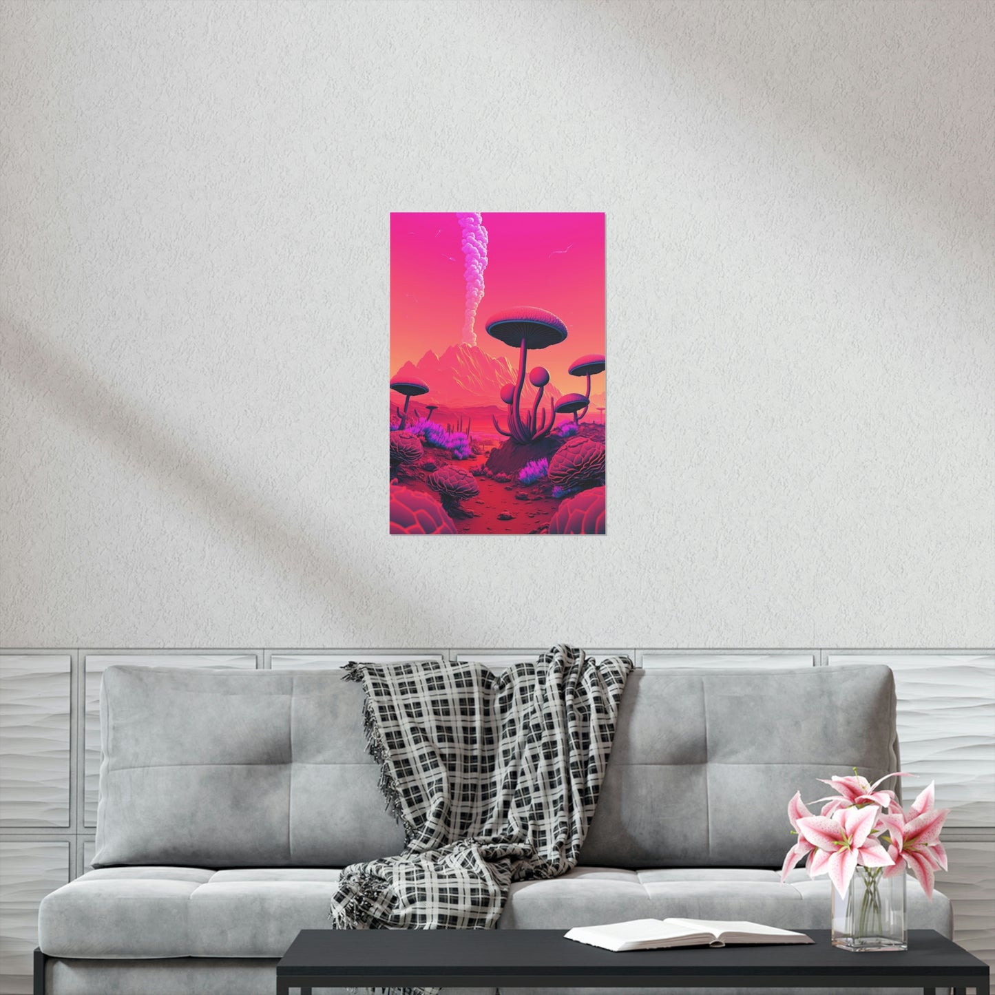 Sci-fi Alien Mushroom Planet Matte Poster Art Print | Aesthetic Game Room & Kids Room Decor