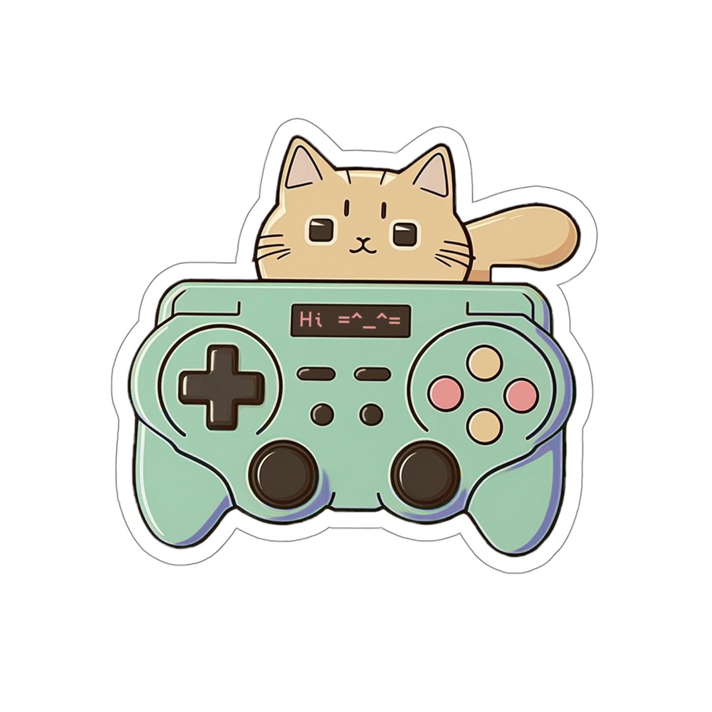 Cute Cat Controller Sticker | Kawaii Gamer Kitty