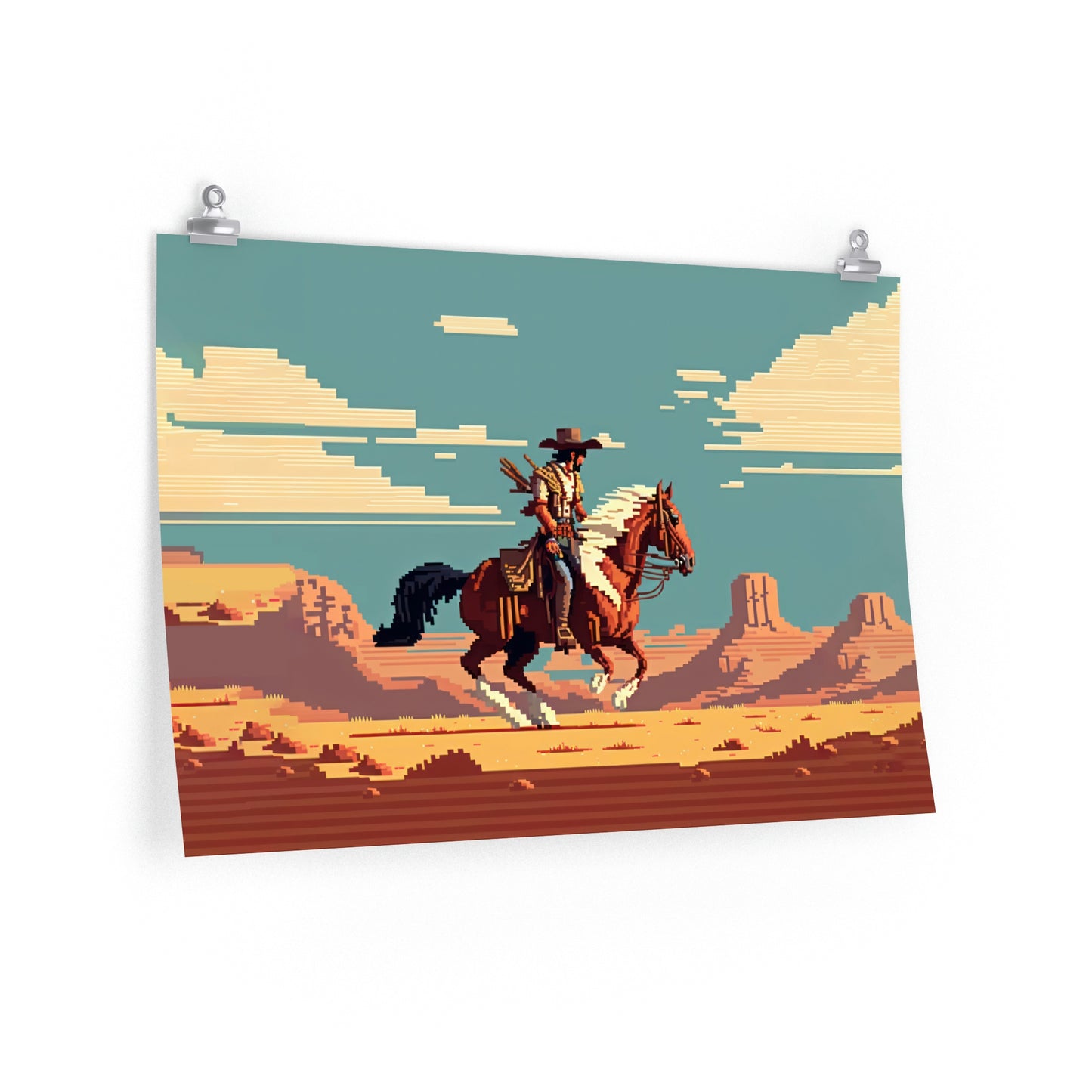 Western Cowboy Poster Matte Art Print | Aesthetic Texas Rodeo Western Gamer Decor