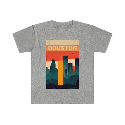 Houston Retro Skyline Unisex T-Shirt - Gildan