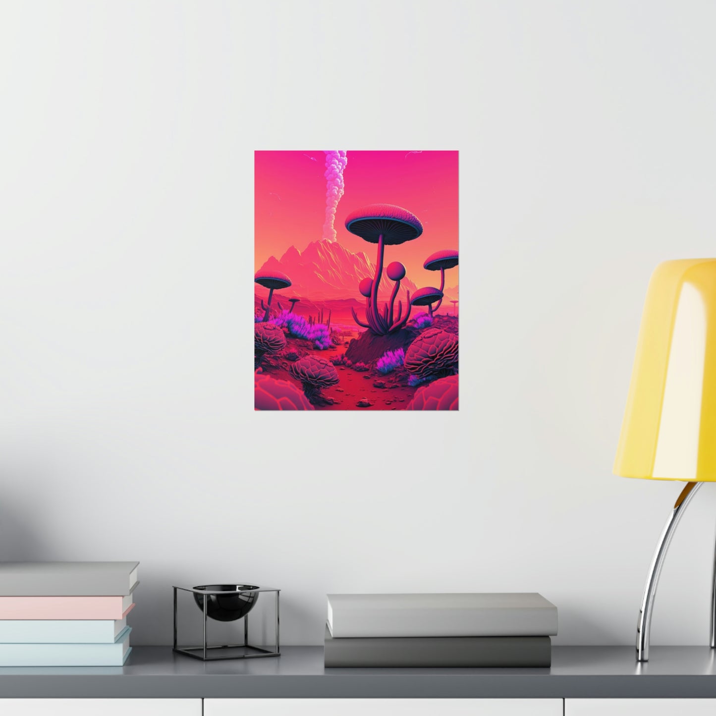 Sci-fi Alien Mushroom Planet Matte Poster Art Print | Aesthetic Game Room & Kids Room Decor