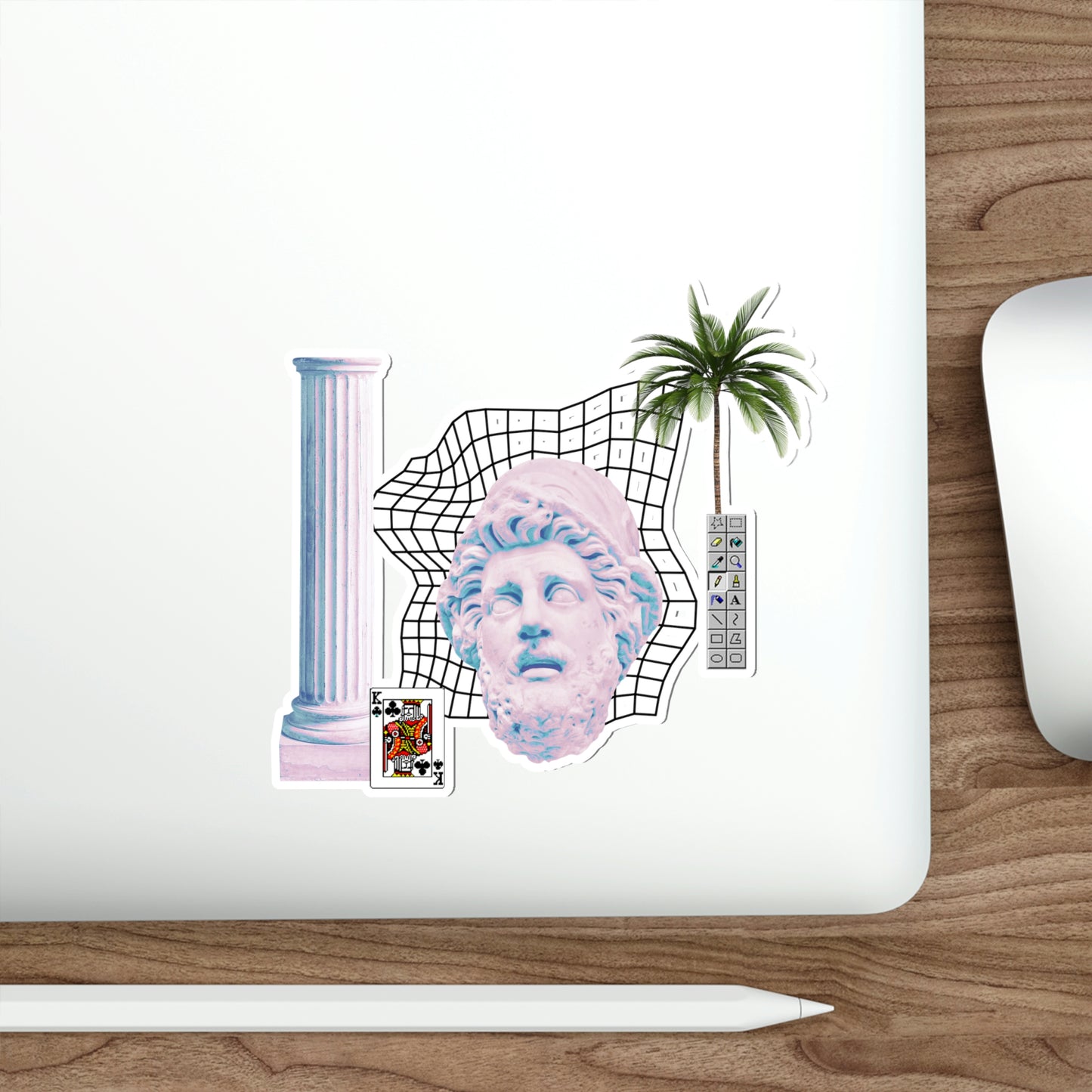 Vaporwave King Sticker | Aesthetic 80s 90s Palm Tree 2x2-6x6 inches