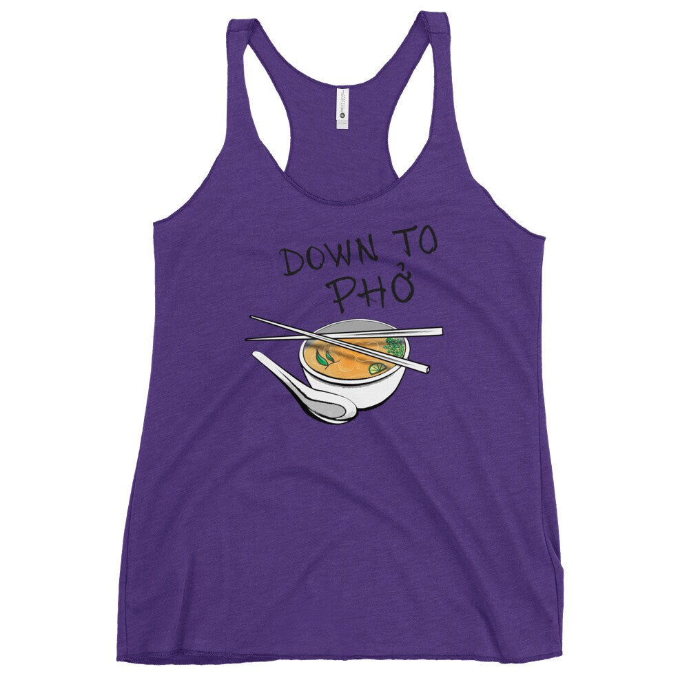 Down to Phó Racerback Tank Top Kitchen Cooking Themed | Vietnamese Food | Pho