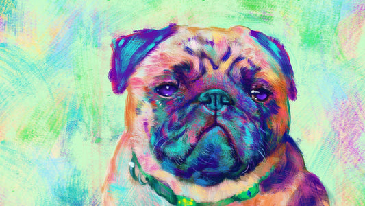 Colorful Pet Portrait Digital Painting! Super fun custom gift - print it yourself!