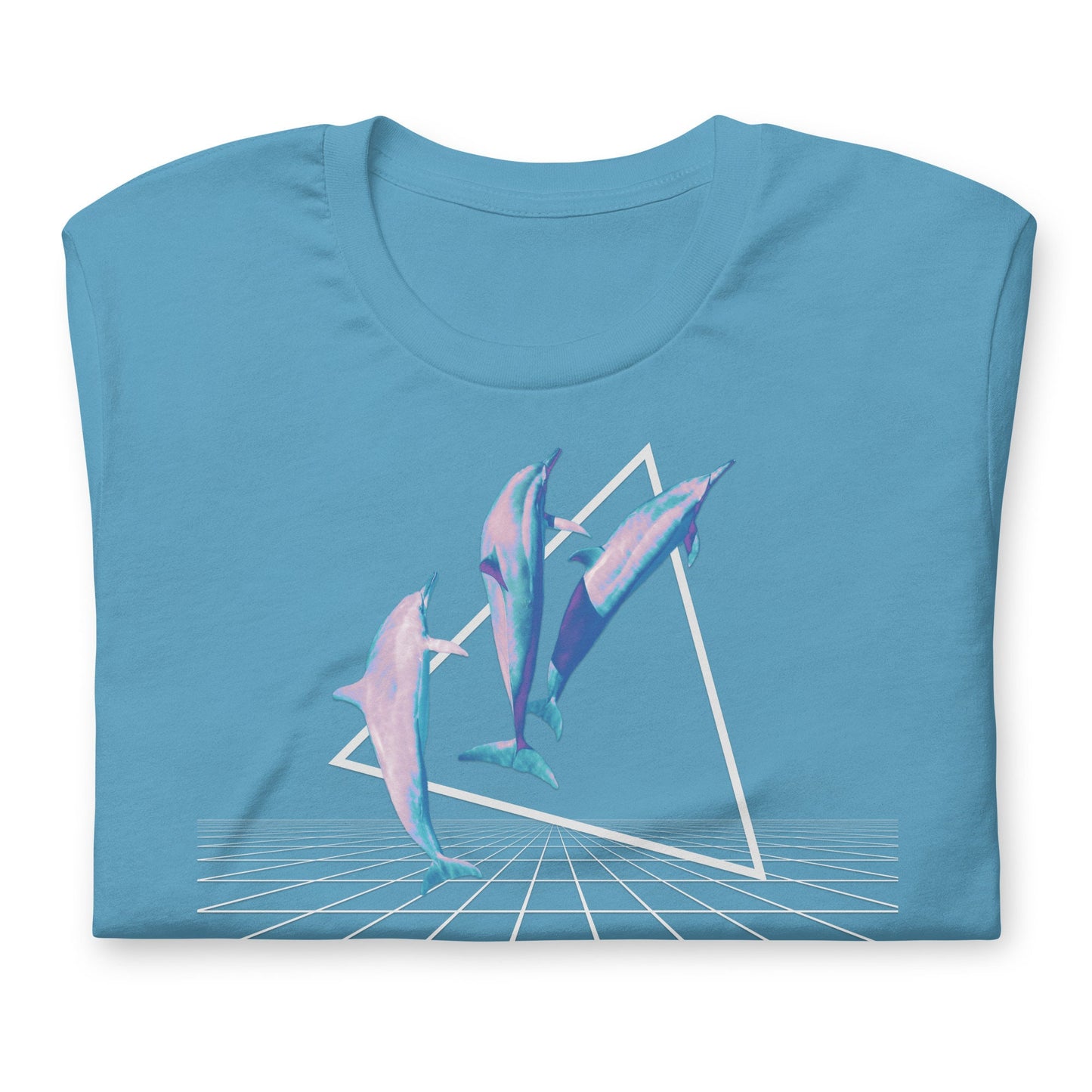 Vaporwave Aesthetic Dolphin Grid Shirt | 80s 90s Kawaii Unisex Cute Tee