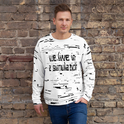 We Live In A Simulation Sweatshirt | Matrix Sims Unisex Cyberpunk Glitch Sweater