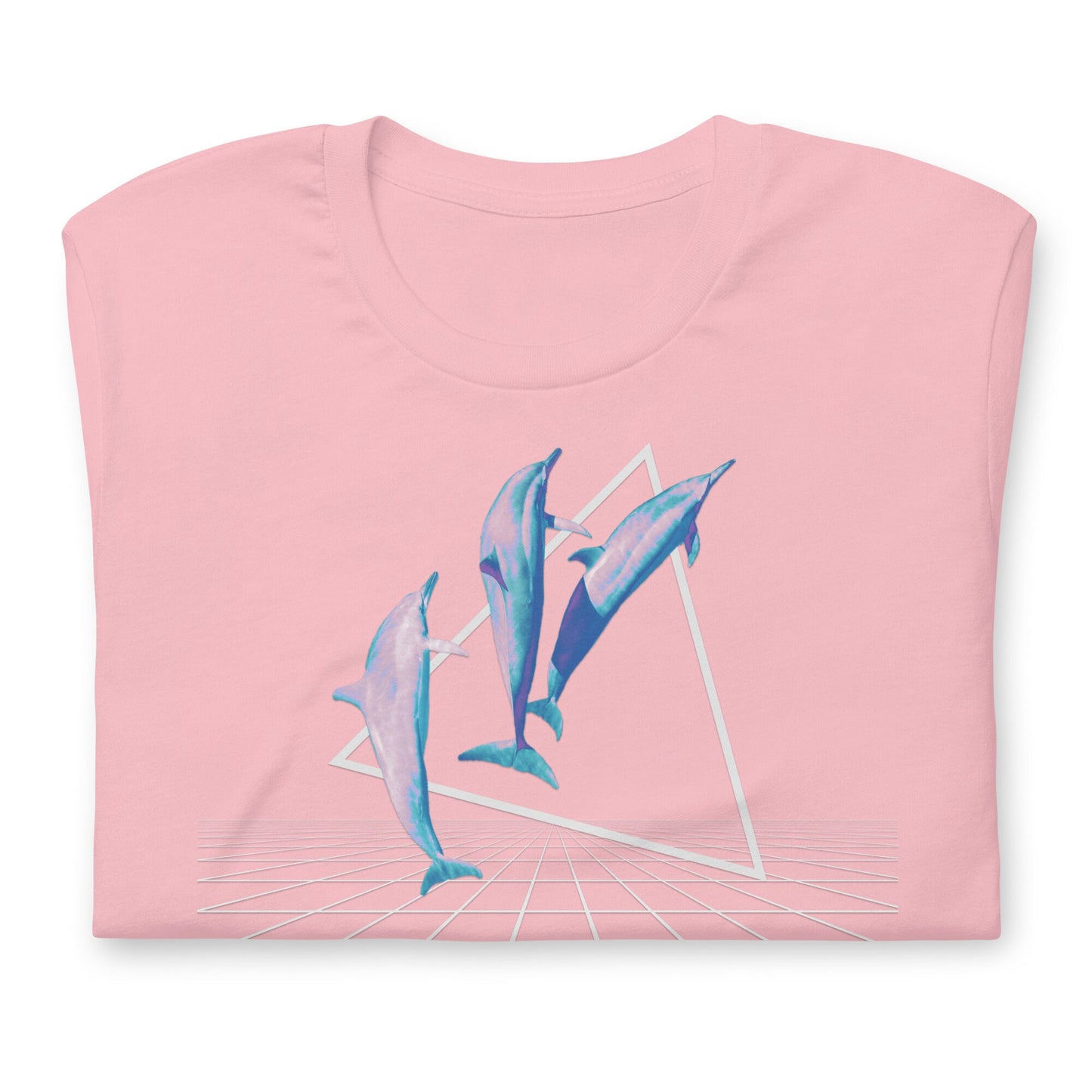 Vaporwave Aesthetic Dolphin Grid Shirt | 80s 90s Kawaii Unisex Cute Tee