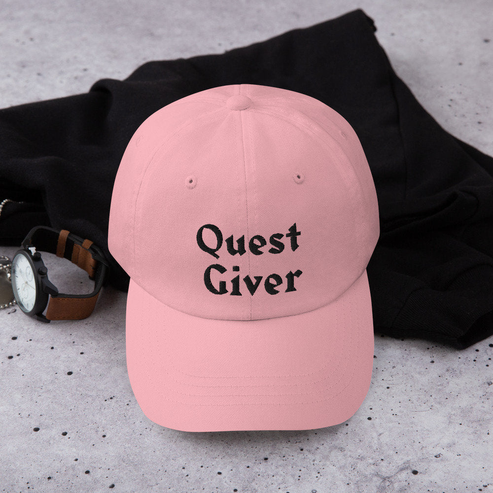 Quest Giver Hat | Gamer MMORPG Nerd Geeky Apparel | Gaming Questing DnD Funny Baseball Cap