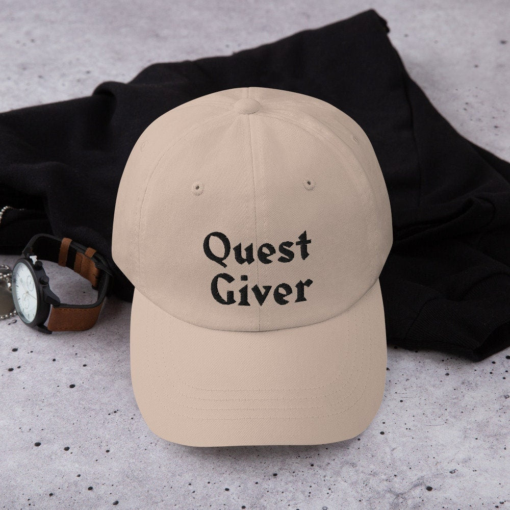 Quest Giver Hat | Gamer MMORPG Nerd Geeky Apparel | Gaming Questing DnD Funny Baseball Cap