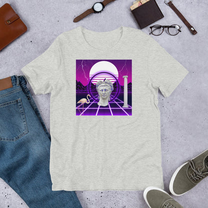 SYNTHWAVE 80's Statue Tee | Claudius Grid Vaporwave Sunset Flamingo Miami Aesthetic Shirt