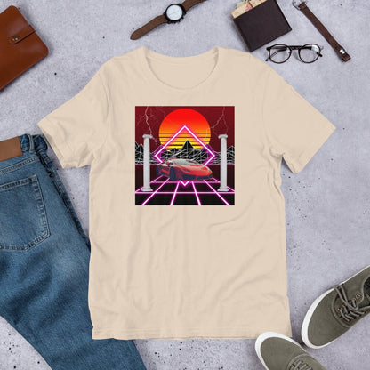 SYNTHWAVE Lambo 80's Tee | Retro Grid Vaporwave Sunset Pillar Aesthetic | Mens Womens S-4XL