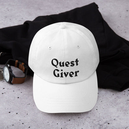 Quest Giver Hat | Gamer MMORPG Nerd Geeky Apparel | Gaming Questing DnD Funny Baseball Cap