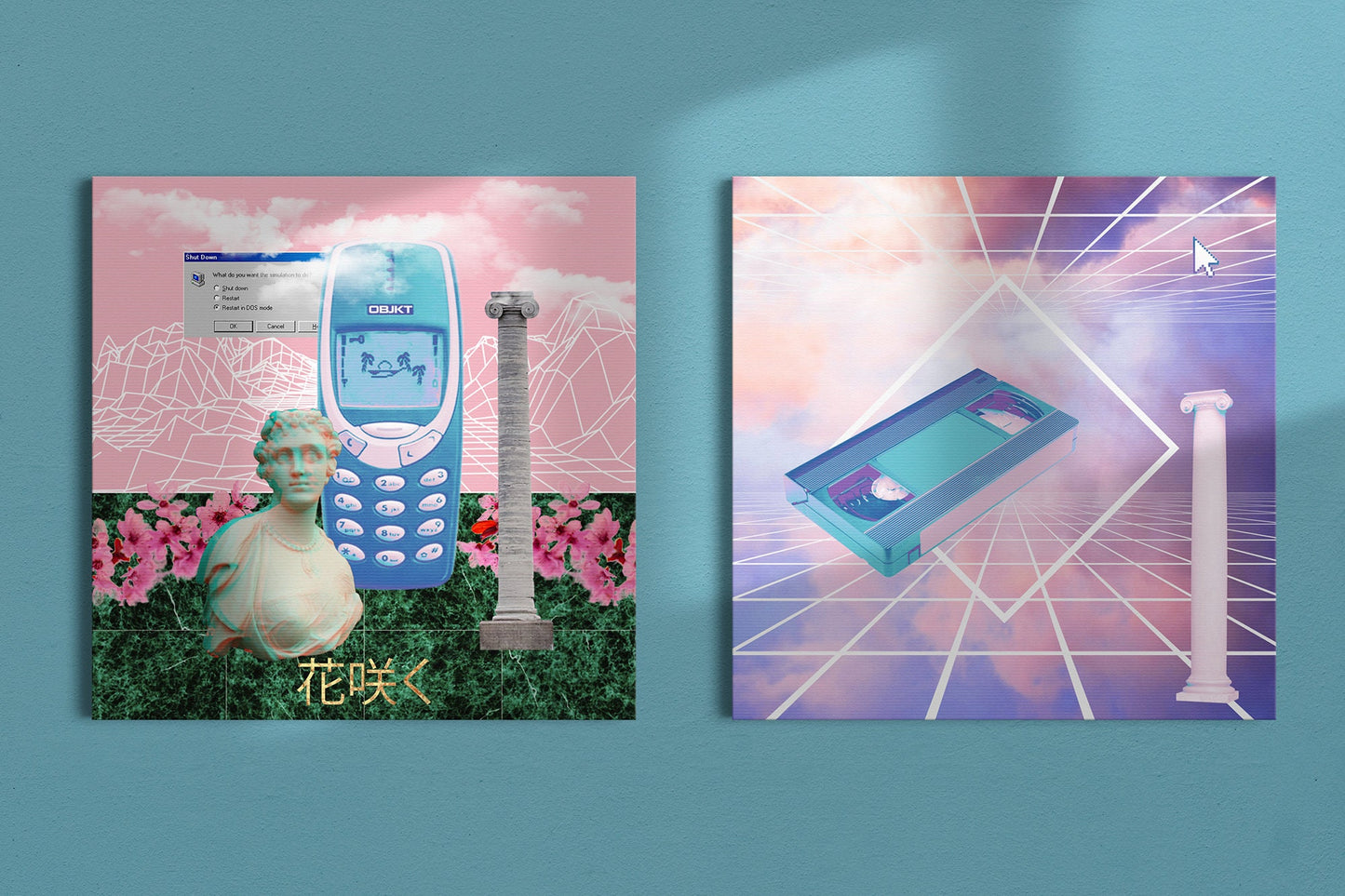 10 Vaporwave Wall Art Downloadable Printables 12x12 | Aesthetic Retrowave Webcore | 80s 90s Pastel Digital Decor