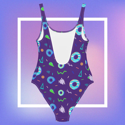 Donut 80's Pattern Swimsuit | Cute One Piece Swimwear