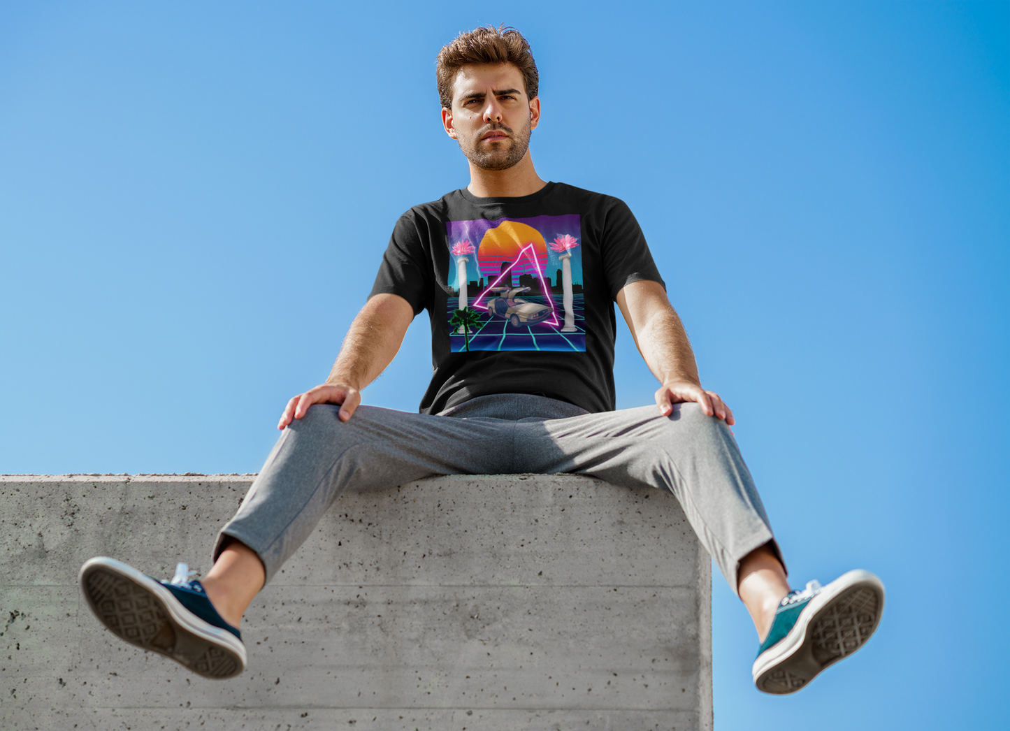 SYNTHWAVE Nightlife 80's Tee | Gridline Vaporwave